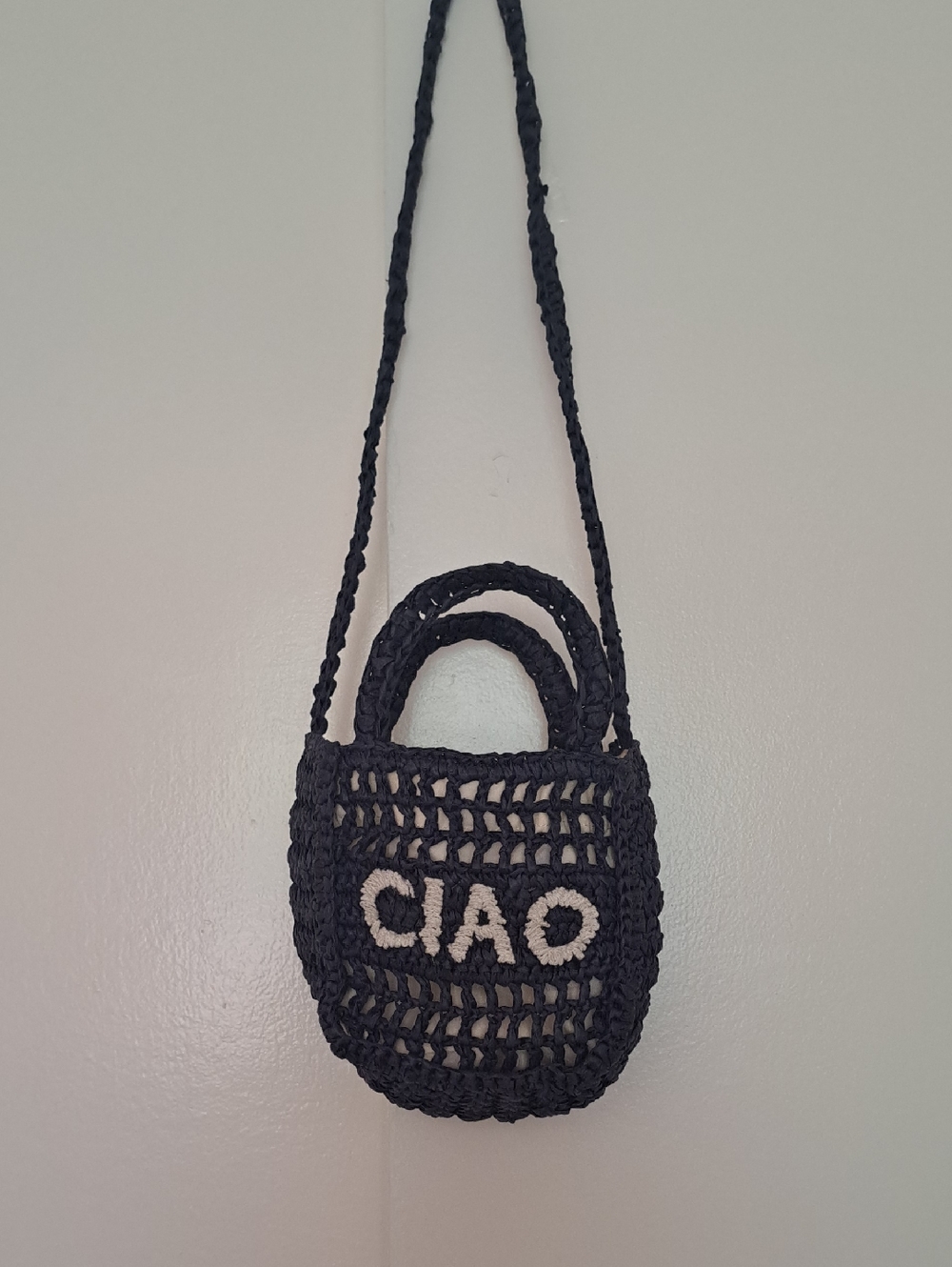 Universal Threads Goods Co. "CIAO " Navy Crochet Tote Handbag